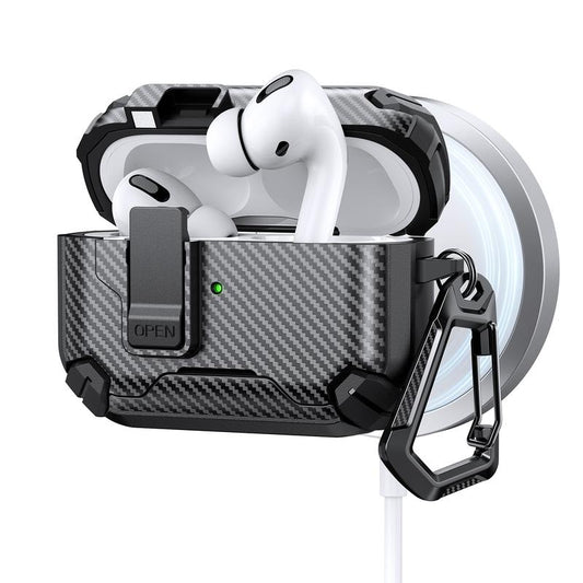 Mulifunctional Earphone Case with Holder ，Anti-Fall Protective Earbuds Case ,Generation Case with Secure Lock,Full Body Shockproof Hard Protective Cover for Airpods Pro 2, 3，1/2 ，Pro,Airpods 4 .In Earheadphone Pouch ,Earbuds Case,Duarable
